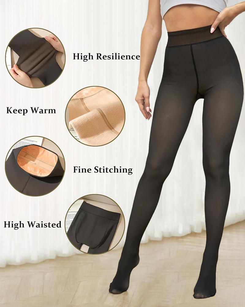 Cozy Magic Fleece Lined Tights ¨C Closed Foot | XS¨C3XL, Plus Size