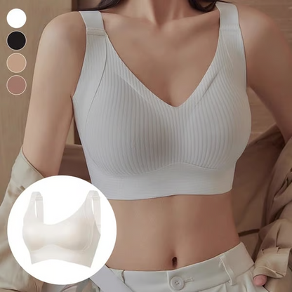️Women's Ribbed Push Up Adjustable Wireless Bra