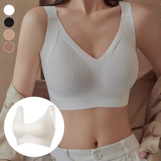 ️Women's Ribbed Push Up Adjustable Wireless Bra