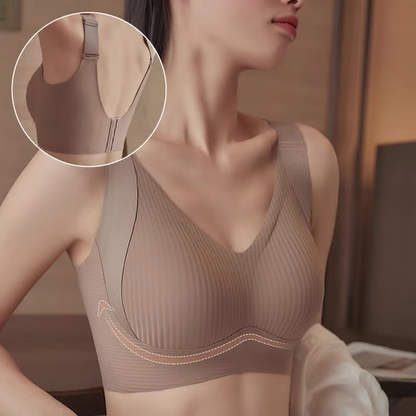 ️Women's Ribbed Push Up Adjustable Wireless Bra