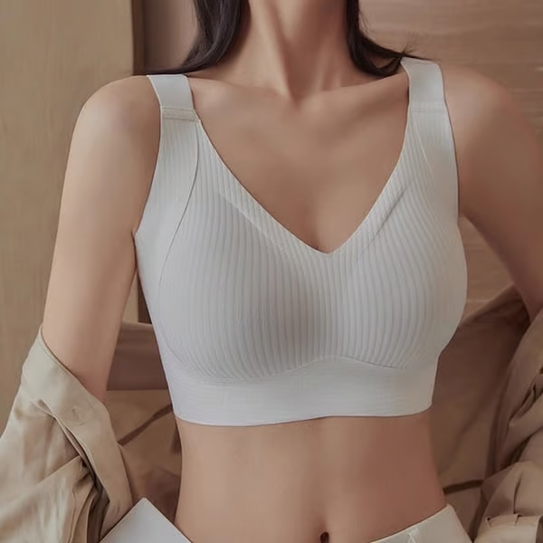 ️Women's Ribbed Push Up Adjustable Wireless Bra